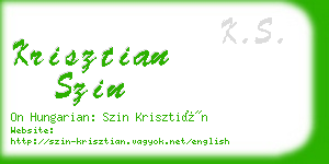 krisztian szin business card